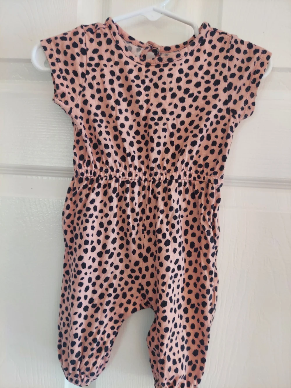 Old Navy Pink and Black Leopard-Print Girls Romper